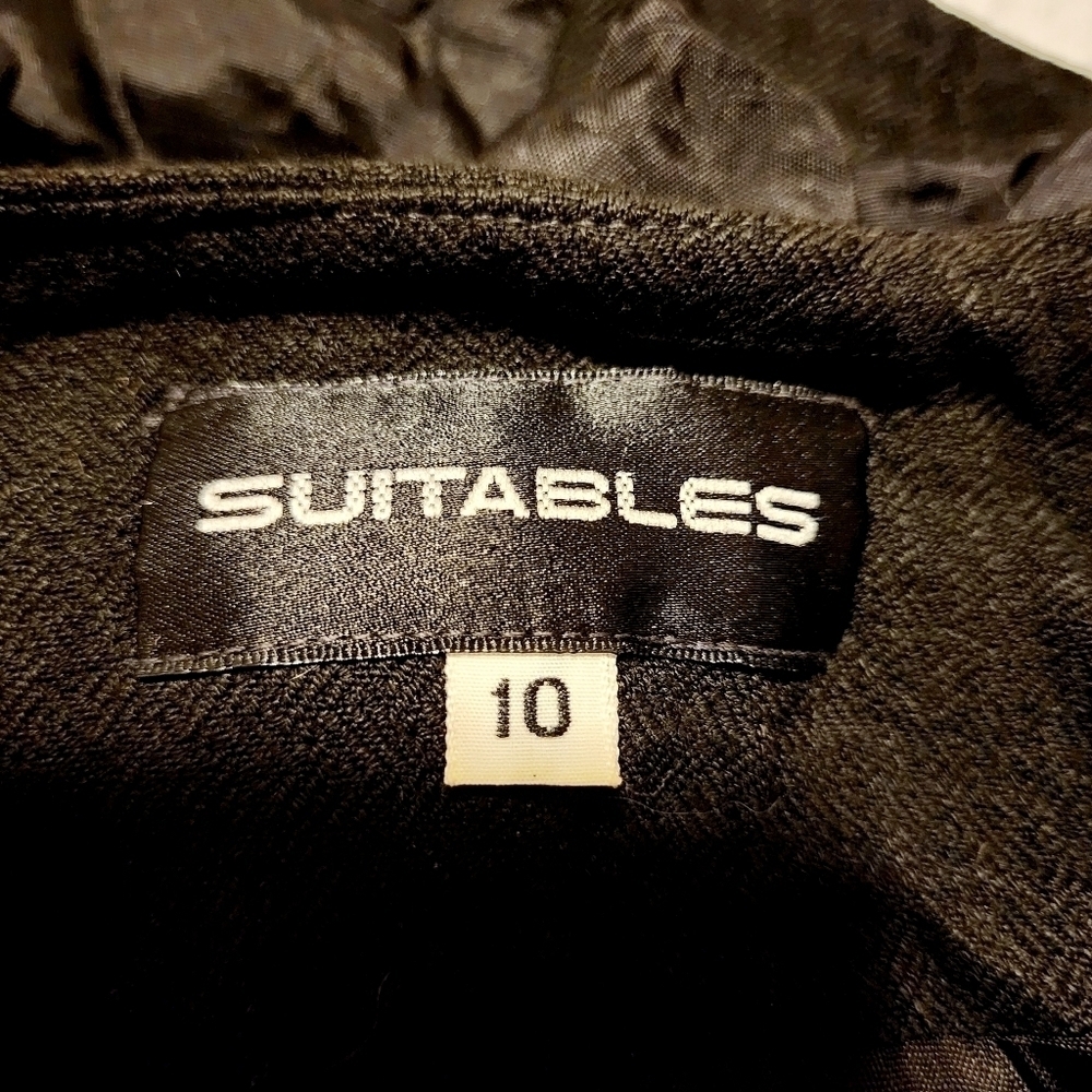 Vintage Suitables Black Blazer Women's Size 10 USA Made Shoulder Pads 80's EUC - Picture 6 of 8